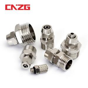 공압 피팅 에어 퀵 커넥터 스레드 1/8 1/4 3/8 1/2 니켈 도금 구리 기관 조인트 튜브 4mm 10mm mm