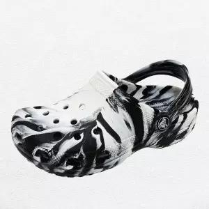 [크록스]클래식 마블 K 여성 클로그 샌들 블랙 207464-066