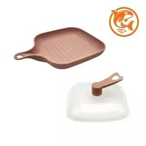 ( )다용도 캠핑용 핑크 사각 뚜껑팬 전자레인지 안전식품 보관 통