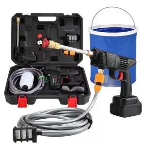 전동 스프레이건 워터건 세차 고압 충전식 물분사기 디럭스 배터리 2개