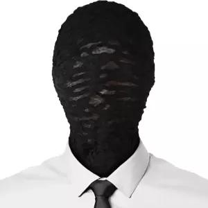 VZQI 2피스 풀 페이스 마스크 2nd 스킨 할로윈 코스프레 스판덱스 블랙 후드 남녀 공용 천