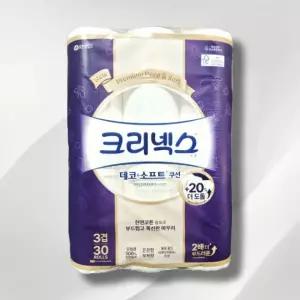 크리넥스 데코 앤 소프트 쿠션 3겹 30m, 30롤, 1팩