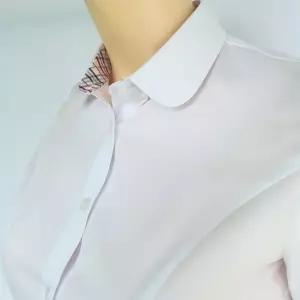 [교복]화이트교복 85호95호100호105호110호115호120호 여학생 굴림(라운드카라) 블라우스 긴팔셔츠