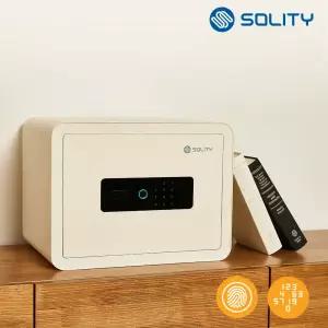 솔리티 SF-100B 크림화이트 스마트 디지털 금고 지문인식 비상키 비밀번호 듀얼인증 용적 27L 무게 15KG 세련된 디자인 고급스러운 마감 냉간압연강판 경고시스템 가정용 사무용 사무실 미니 개인 소형