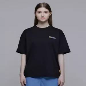 내셔널지오그래픽NATIONALGEOGRAPHIC N242UTS909 세미오버핏 수피마 반팔 티셔츠 CARBON BLACK