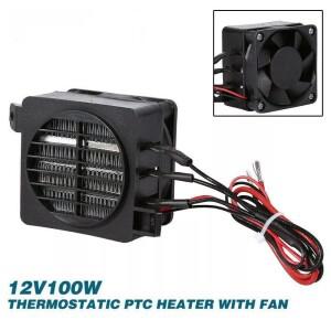 가정용 안전 자동차 공기 히터, PTC 세라믹 가열 요소, 선풍기, 12V, 100W