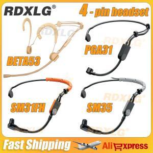 RDXLG 헤드밴드 헤드 착용 BETA53 SM35 PGA31 Shure Wireless TA4F Bodypack 4 핀 WA302 용 무 지향성 콘덴