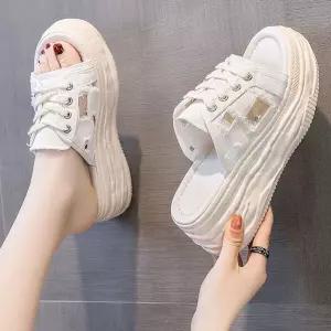 발편한 쿠션 작은발 사무실 리본 슬리퍼 통굽 여자