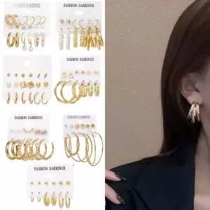 진주 링 귀걸이세트 진주귀걸이 링귀걸이 금귀걸이