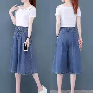 하이웨스트 하이배기 6부 청바지 반바지 치마반바지 데님