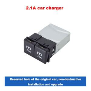 도요타 캠리 아발론 하이랜더 레빈 RAV4 1PC 12V 2.1A 차량용 충전기 방진 소켓 듀얼 USB 충전 콘센트 전원