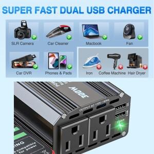 Makita/DW/Milwaukee 18/20V 리튬 배터리와 호환되는 300W 휴대용 전원 인버터 전원 인버터 DC 충전기 어댑