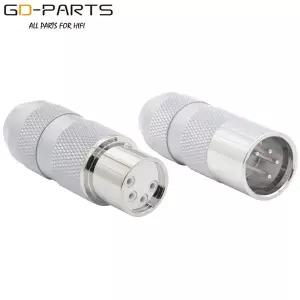 호환 Viborg 로듐 도금 순수 구리 4 핀 수 XLR 플 밸런스 커넥터 Hifi 오디오 AMP 헤드폰 마이크 DAC 케이