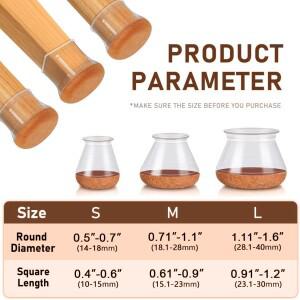 나무 바닥용 24개 의자 다리 보호대, 실리콘 캡 커버 가구 패드 슬라이더(포장된 펠트 포함)