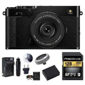 XF 23mm f / 2.8 렌즈 번들이 포함된 후지필름 X-E5 미러리스 카메라, 포함: ProGrade 디지털 128GB UHS-II SDXC 메모리 카드, 예비 배터리 등 (6개 품목) (블랙)