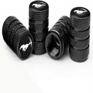 포드 머스탱 메탈 자동차 휠 에어 캡용 타이어 밸브 스템 캡 자동 액세서리 4팩 블랙