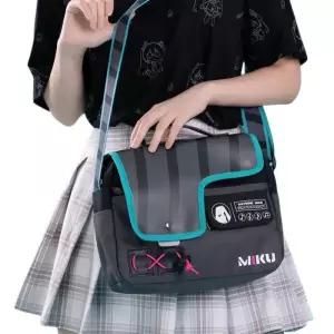미쿠피규어 하츠네 미쿠 기능성 음절 숄더백 귀여운 예쁜 감성 만화 인쇄 자석 버클 휴대용 대각선 가방