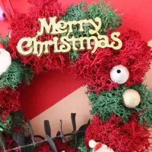 [콩심팥심]크리스마스 모스 리스 DIY 패키지 (10개 묶음) 소품리스 크리스마스카