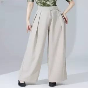 여성 라인댄스바지 사교 와이드핏 빅사이즈 데일리 중년