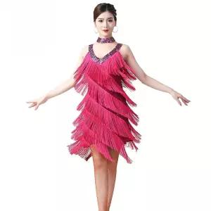 사교 라인 댄스복 원피스 여성 방송 댄스스포츠옷 라틴댄스 공연복