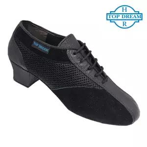탑드림 여성 연습용 댄스화 6640 (검정양가죽+세무+에어망사) 라틴 연습화 라인 사교 째즈 탱고 살사 왈츠 방송