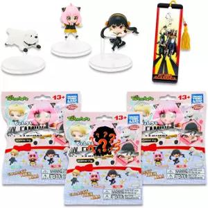 스파이 x 패밀리 블라인드 백 미니 피규어 세트 - Anya Bond Loid Yor Plus 북마크가 포함된 3개의