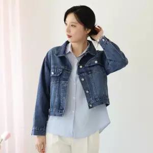 여유핏 크롭 데님 자켓 /루즈핏 여성 체형커버 UJK110