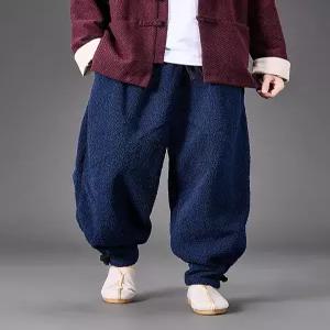 남자 통큰 바지 와이드팬츠 팬츠 오버핏 밴딩 고무줄 벌룬팬츠