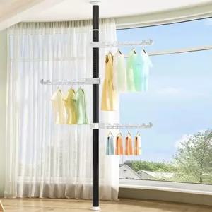 빨래건조대 기둥식 높이조절 압축봉 베란다 발코니 빨래봉 수건 말리기