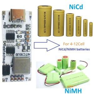 2A4A 4-12 셀 NIMH 충전기 모듈 TYPE-C DC 5V 부스트 BMS CCCV NiCd 4.8V 6V 7.2V 8.4V 9.6V 10.8V 12V 14.