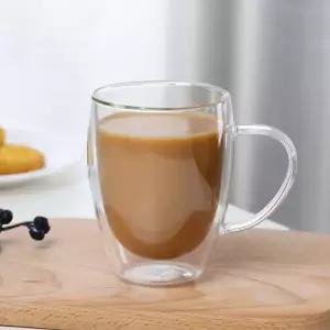 투명 이중 유리컵 유리잔 카페 커피 주스잔 350ml