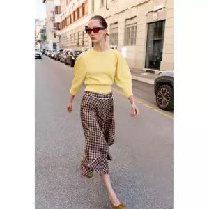 ZARA 벌룬 슬리브 니트 스웨터 - 노랑