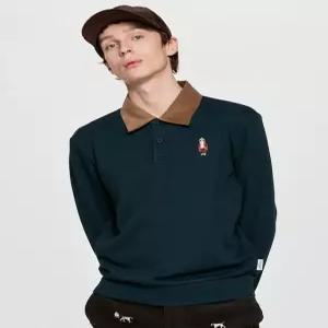 [25FW] HZTS5D750E3 HAZZYS HARRY 그린 코듀로이패치 카라 맨투맨