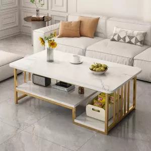 대리석무늬 테이블 모던 수납 화이트 탁상 골드 커피 사이드 쇼파 낮은 좌탁 거실