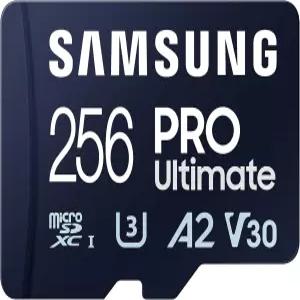 삼성 PRO Ultimate microSD 메모리 카드 + 어댑터 256GB microSDXC 최대 200MB /s 4K UHD UHS-I 클래스 10