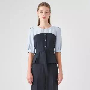 [롯데백화점]케네스레이디 나이스클 배색 블라우스 (EWBLOH49)