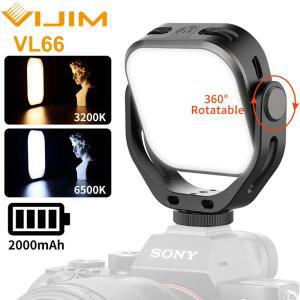 울란지 VIJIM VL66 3200k-6500k 브이로그 조명 360 ° 회전식 LED 비디오 콜드 슈 확장형 2000mAh 배터리