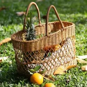 [반려] 볼튼 피크닉 라탄바구니 빨대가방 장바구니