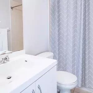 [콩심팥심]블루 커튼 ZF 샤워 중 헤링본