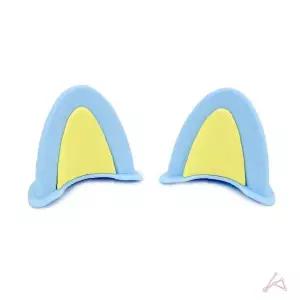 헬멧 데코 고양이귀 장식 1쌍 블루 안전모 꾸미기 자전거 오토바이 아동용 캐릭터