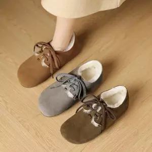 여친 가을 캐주얼 단화 낮은 플랫 신발 가죽 라운드 스트랩 리얼 슈즈 키높이 사뿐 M스포3