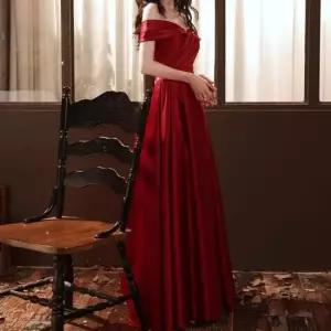 반티사이트 레드 오프숄더 공주 롱드레스 컨셉의상 졸업사진 반티