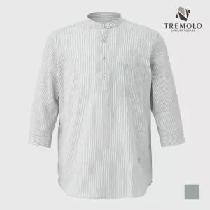 [TREMOLO] 그레이 스트라이프 7부 셔츠_TRNNSXM3421