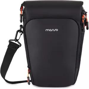 MOSISO 카메라 가방 렌즈 키트가 장착된 DSLR SLR 카메라용 탑 액세스 크로스바디 숄더백 레인 커버 및
