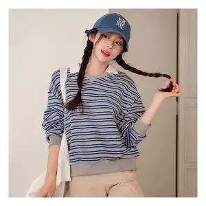 캔마트 호프 스트라이프 브이 카라 맨투맨