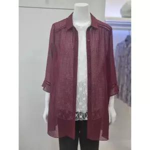 [벨리시앙] 세이브존04 지지미원단 잔체크 쉬폰 자켓 JK3220_P346330491