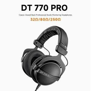 DT770 PRO 하이파이 전문 스튜디오 모니터링 헤드폰 레코딩 믹싱 및 방송용 클로즈드백