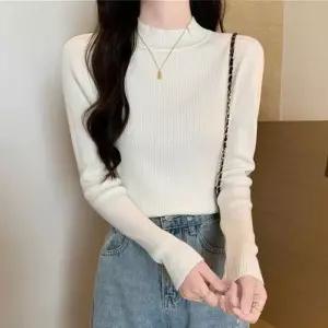 [라일리여성의류] Rly 이너 니트 데일리 하프넥 터틀넥 골지 티셔츠