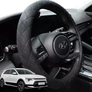 니로 자동차 핸들커버 퀄팅 가죽