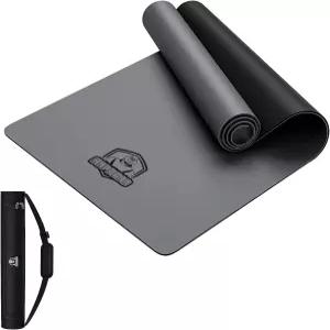 HAPBEAR 대형 요가 매트 72 x30 - 5mm 두께의 PU 탑 및 고무 바텀 이중 레이어가 있는 미끄럼 방지 와이드